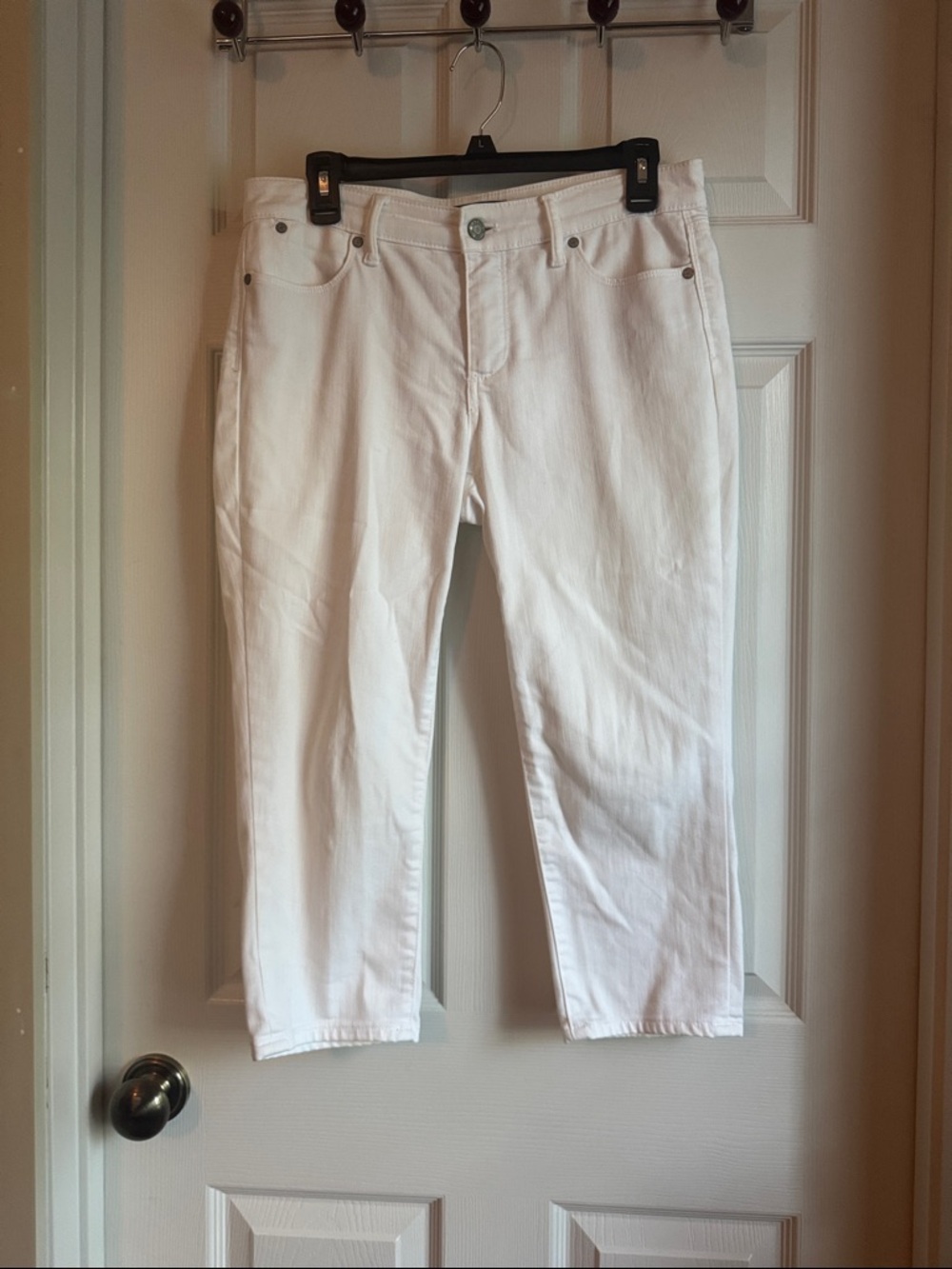 Talbots Women's White Stretch Cotton Crop Jeans